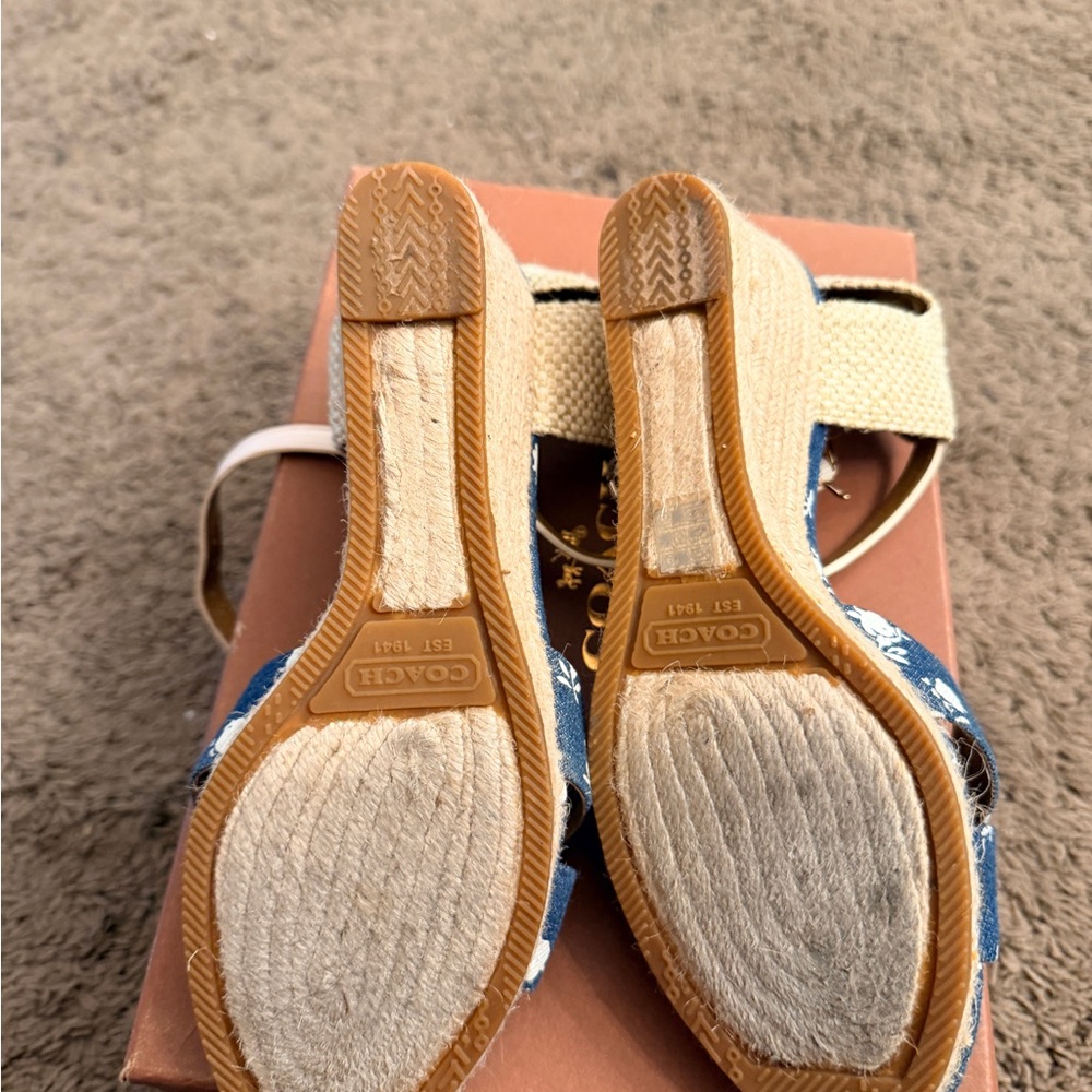 Coach Denim Blue Floral Espadrilles - Picture 3 of 5
